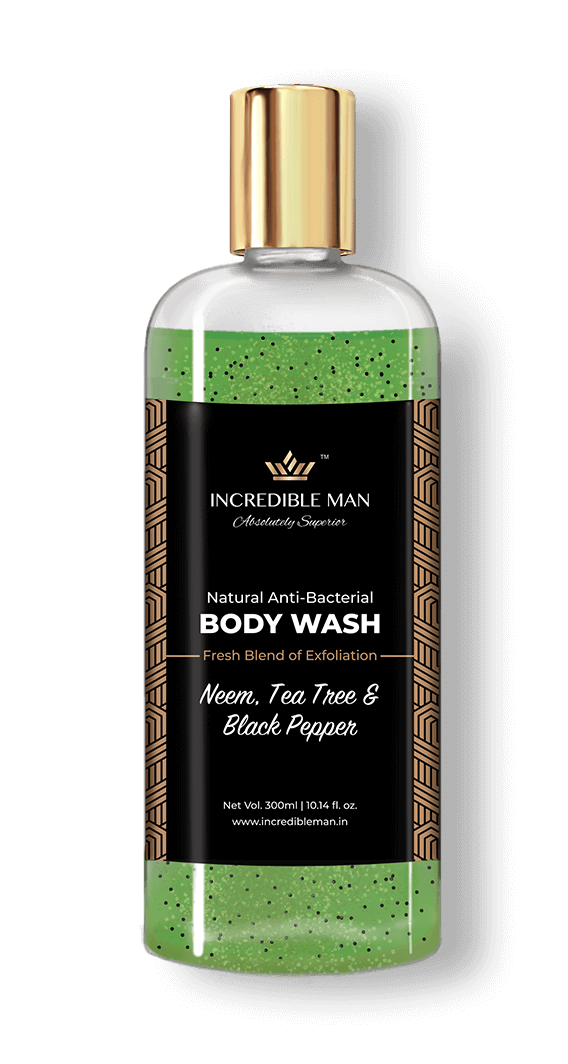 Incredible Man Natural Anti-Bacterial Body Wash 300ml – Neem, Tea Tree & Black Pepper