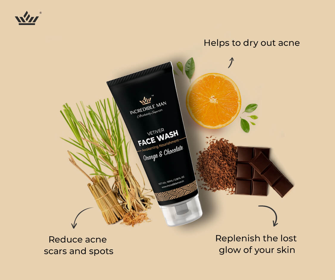 Oil Free, Clean & Fresh Face with Orange & Chocolate Face Wash