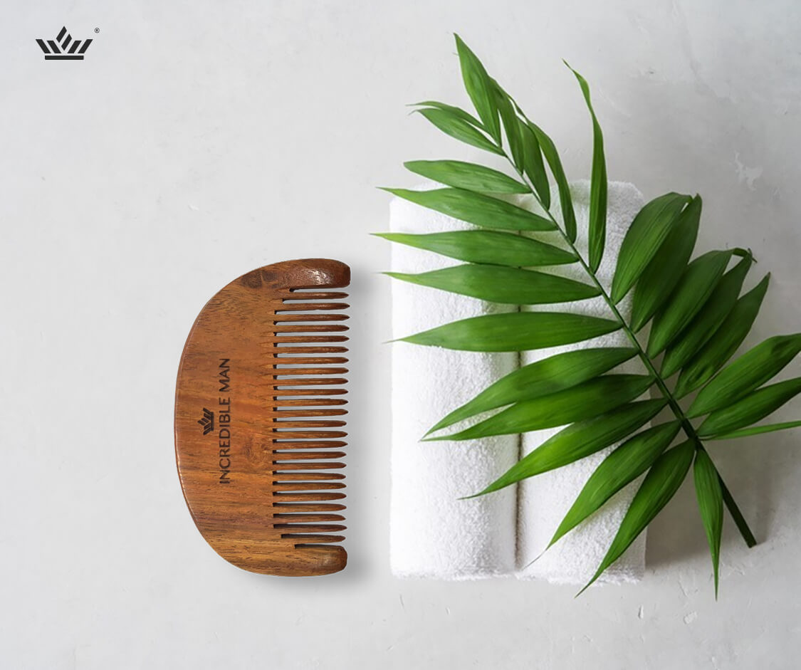 Wide Tooth Wooden Beard Comb