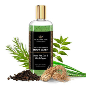 Incredible Man Natural Anti-Bacterial Body Wash 300ml – Neem, Tea Tree & Black Pepper