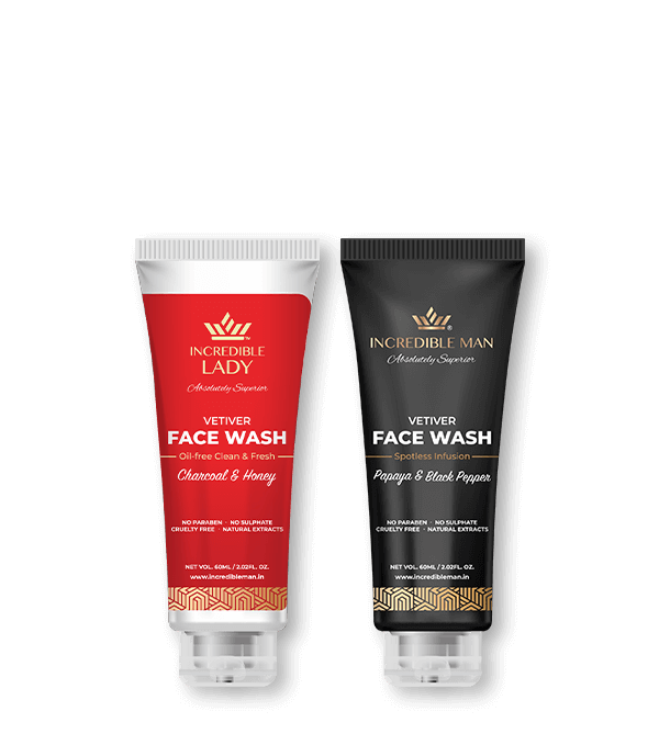 Charcoal & Honey Facewash, (Incredible Man) Papaya & Black Pepper Facewash