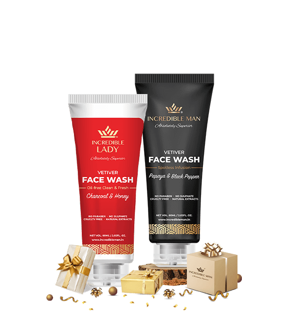 Charcoal & Honey Facewash, (Incredible Man) Papaya & Black Pepper Facewash